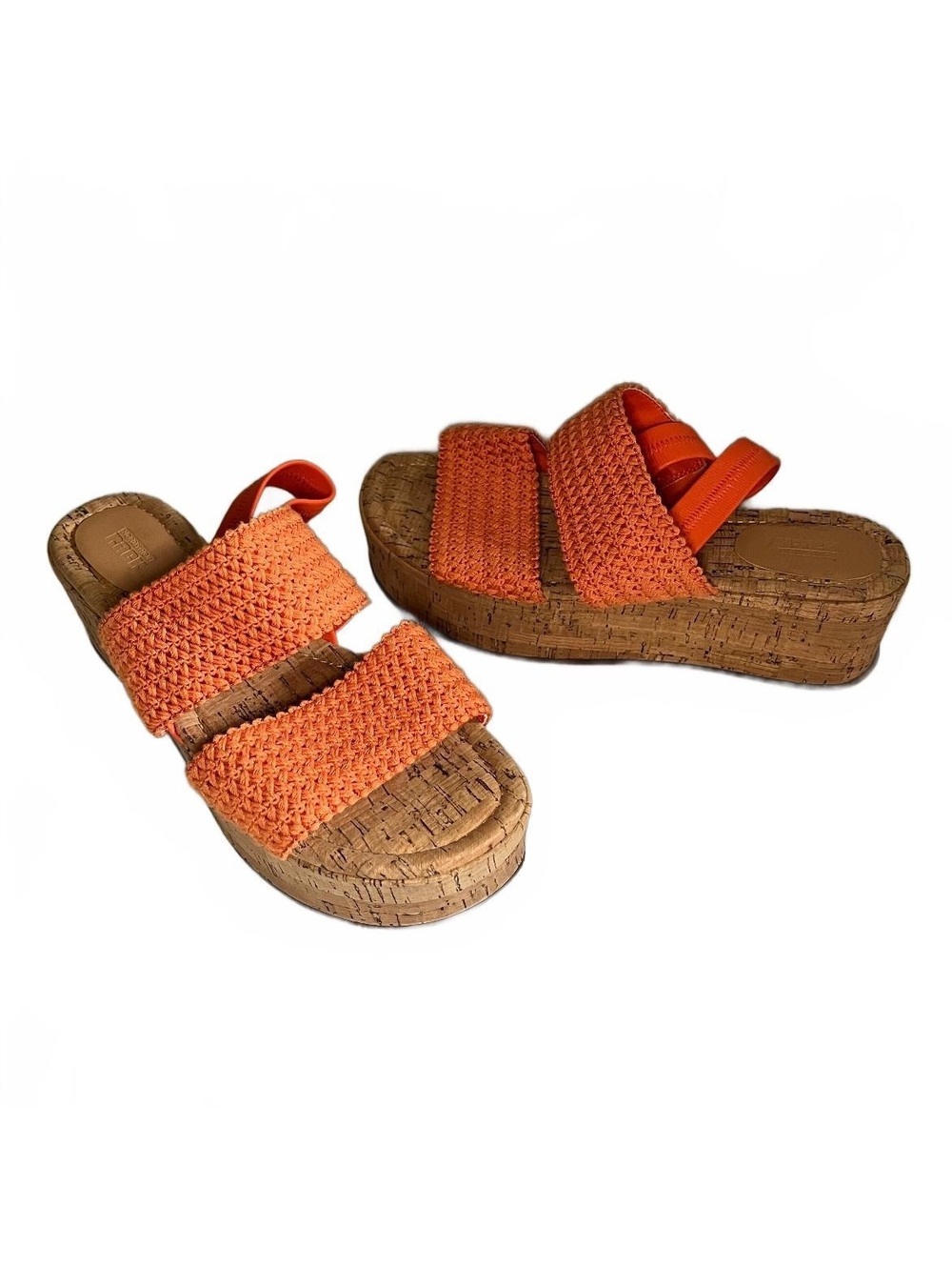 Nordstrom Orange Wedge Platform Sandals for Women Size 8.5
